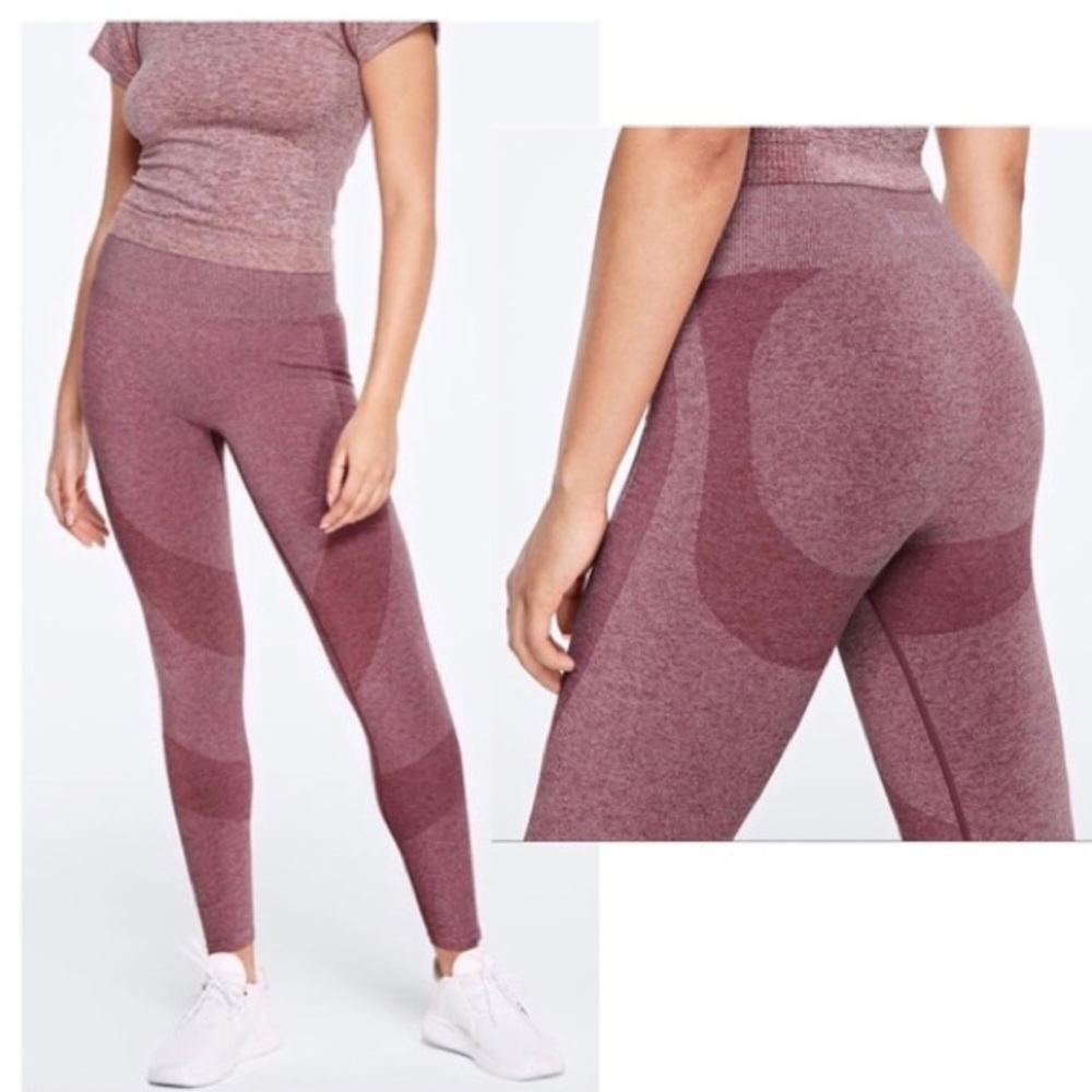 Women’s PINK Victoria’s Secret Maroon Seamless Breathable Workout Legging Size M